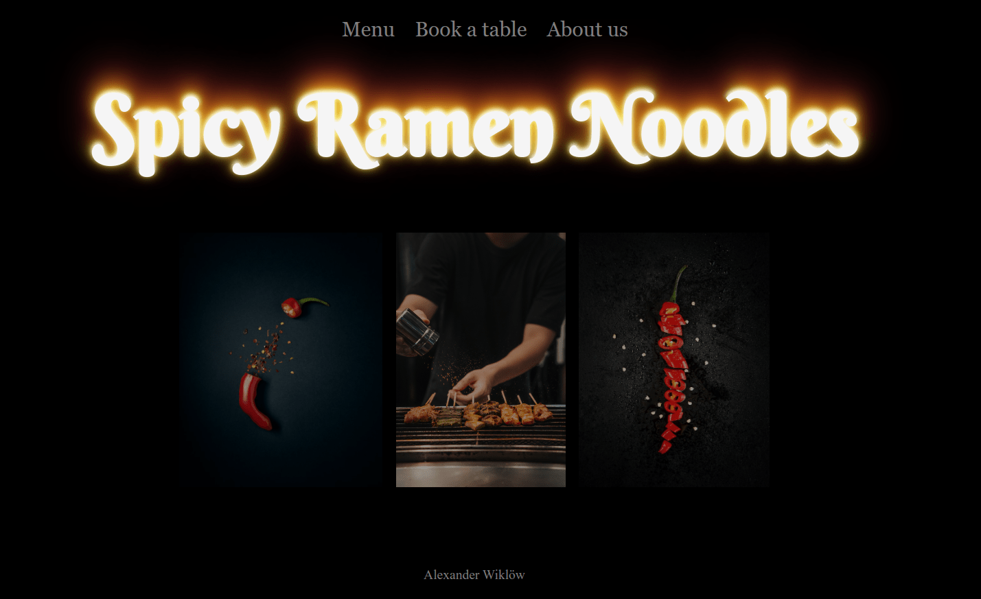 Spicy Ramen Noodles Restaurant Page